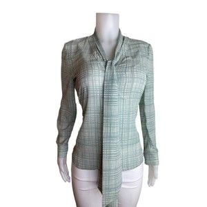 F. Tory Burch Top Size 4 Multicolor Blouse Long Sleeve V Neck NWT $398